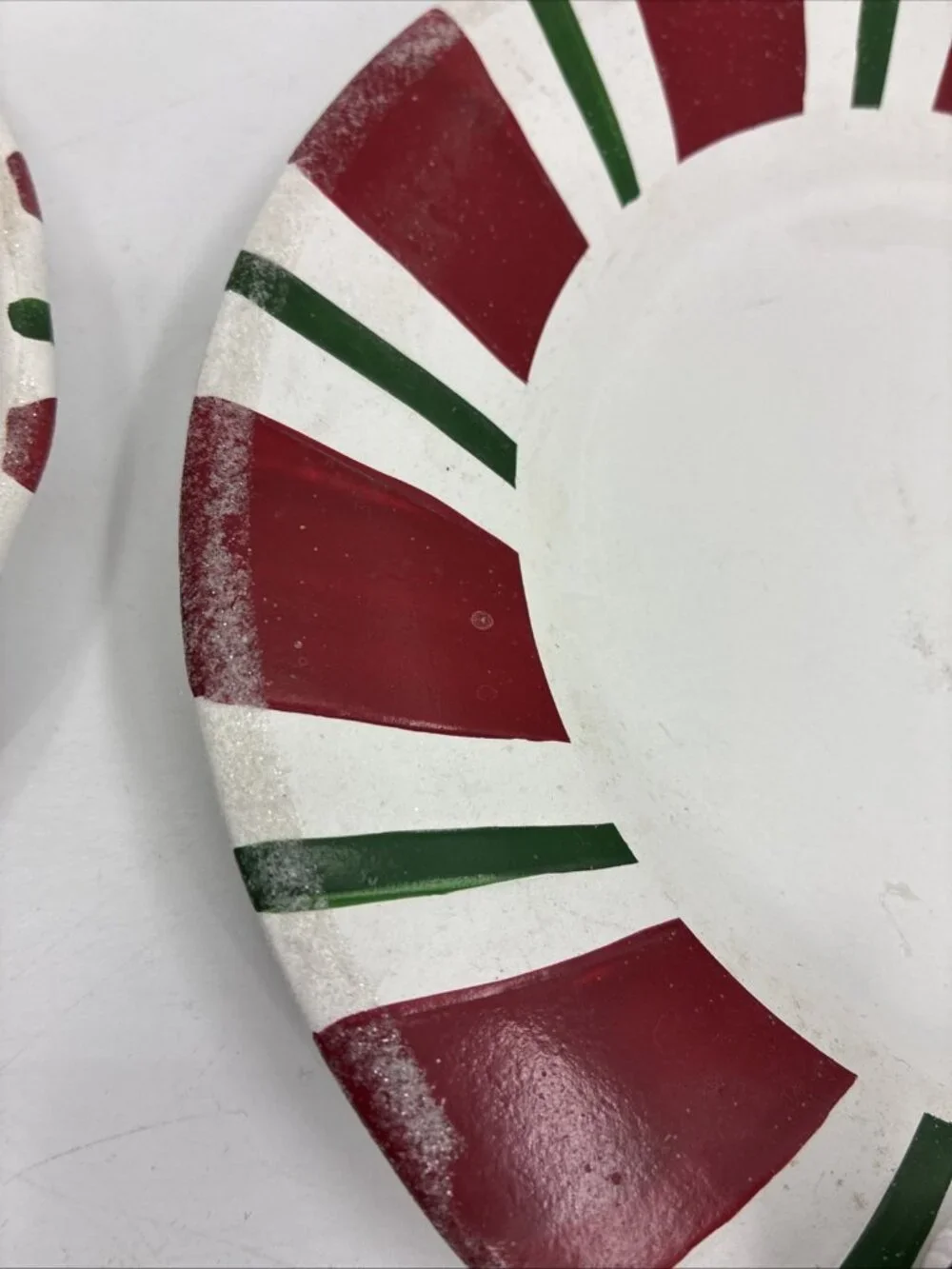 Yankee Candle Snowmen Christmas Candle Shade Plate Set Candy Cane Holiday Decor